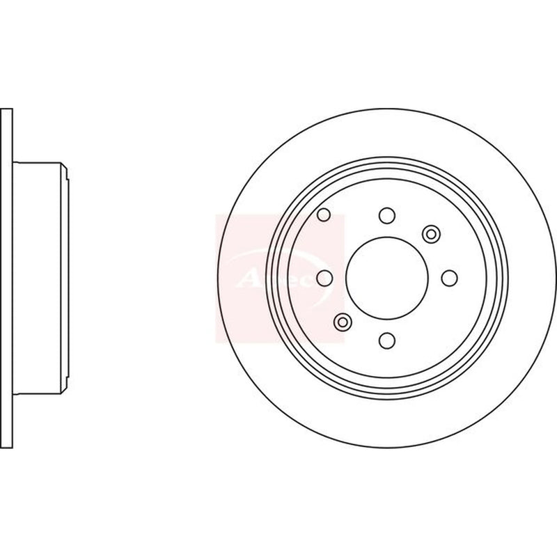 Apec 2 x Solid Rear Brake Discs DSK946