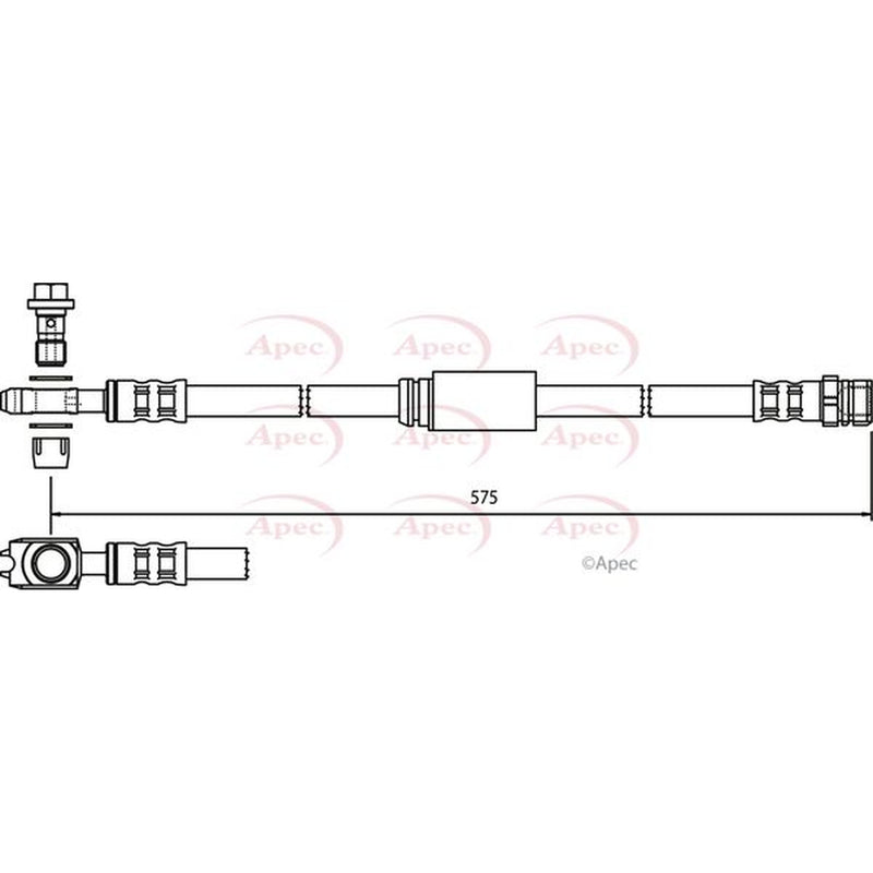 Apec Brake Hydraulic Hose Line Front HOS3757