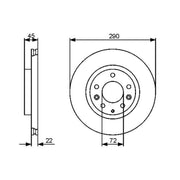 Bosch 2 x Vented Front Brake Discs 0 986 479 474