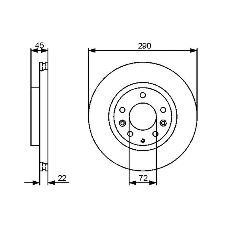 Bosch 2 x Vented Front Brake Discs 0 986 479 474