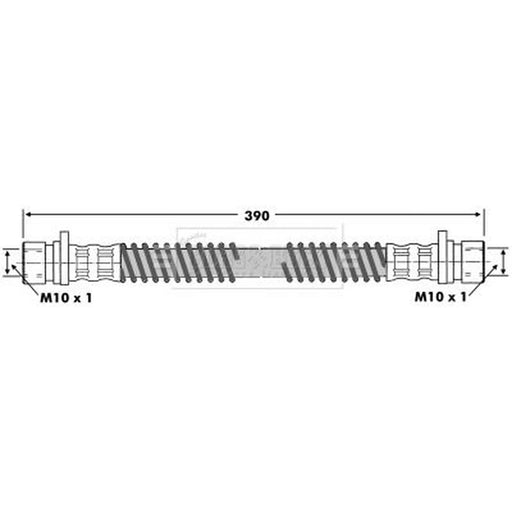 Borg & Beck Brake Hydraulic Hose Line Front Left BBH6394