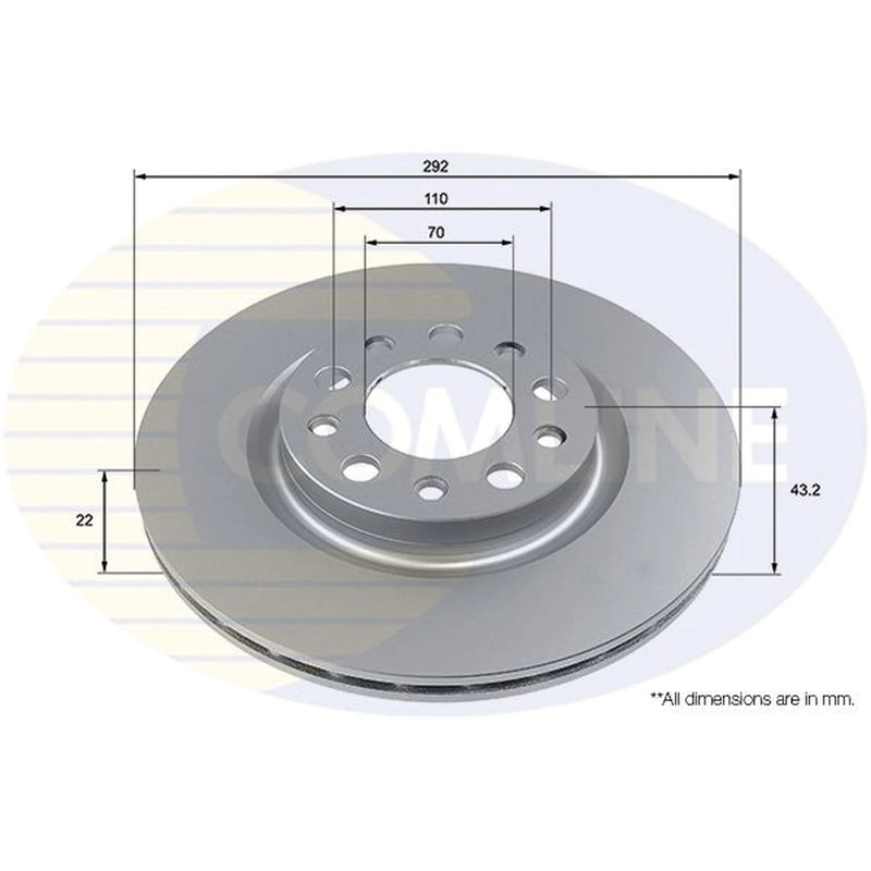 Comline 2 x Rear Brake Discs ADC2883V