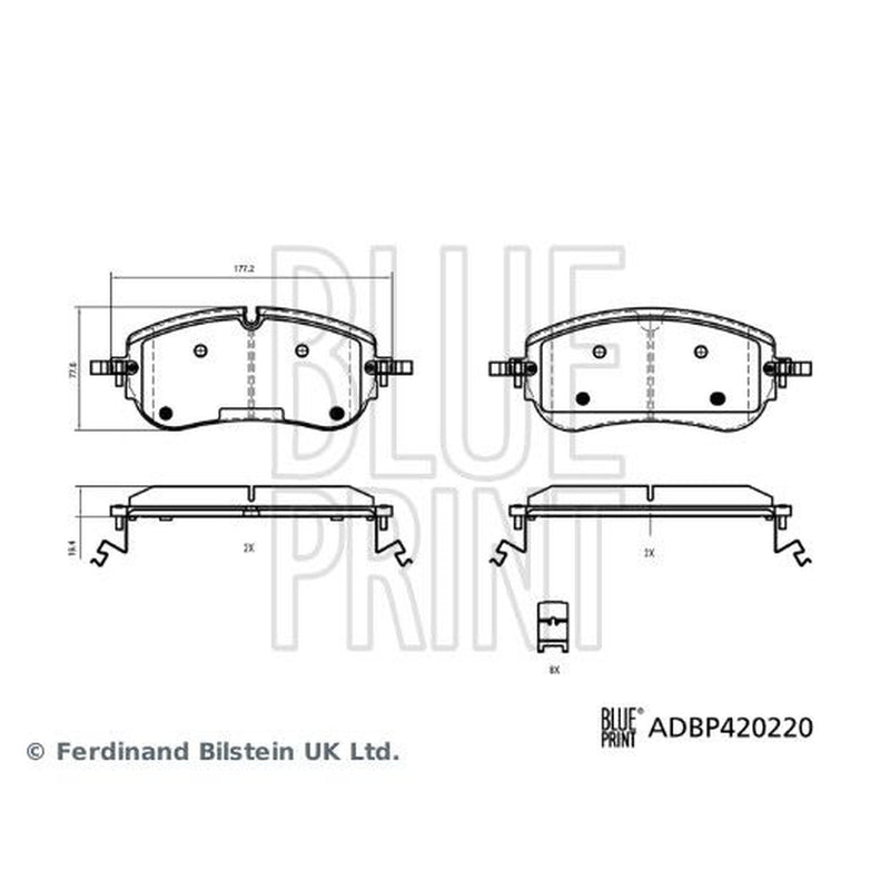 Blue Print Front Brake Pad Set ADBP420220