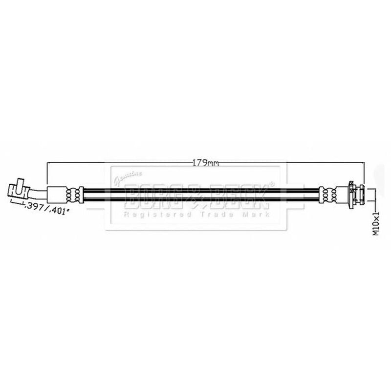 Borg & Beck Brake Hydraulic Hose Line Rear BBH8729