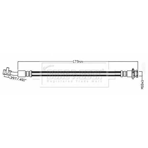 Borg & Beck Brake Hydraulic Hose Line Rear BBH8729