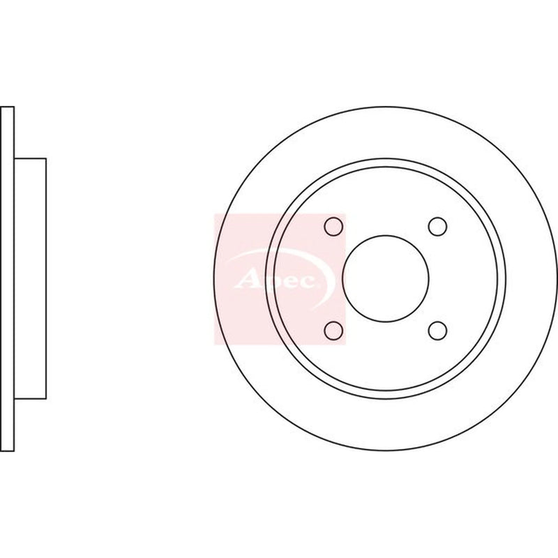 Apec 2 x Solid Rear Brake Discs DSK607