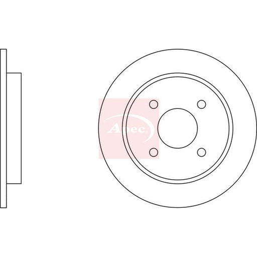 Apec 2 x Solid Rear Brake Discs DSK607