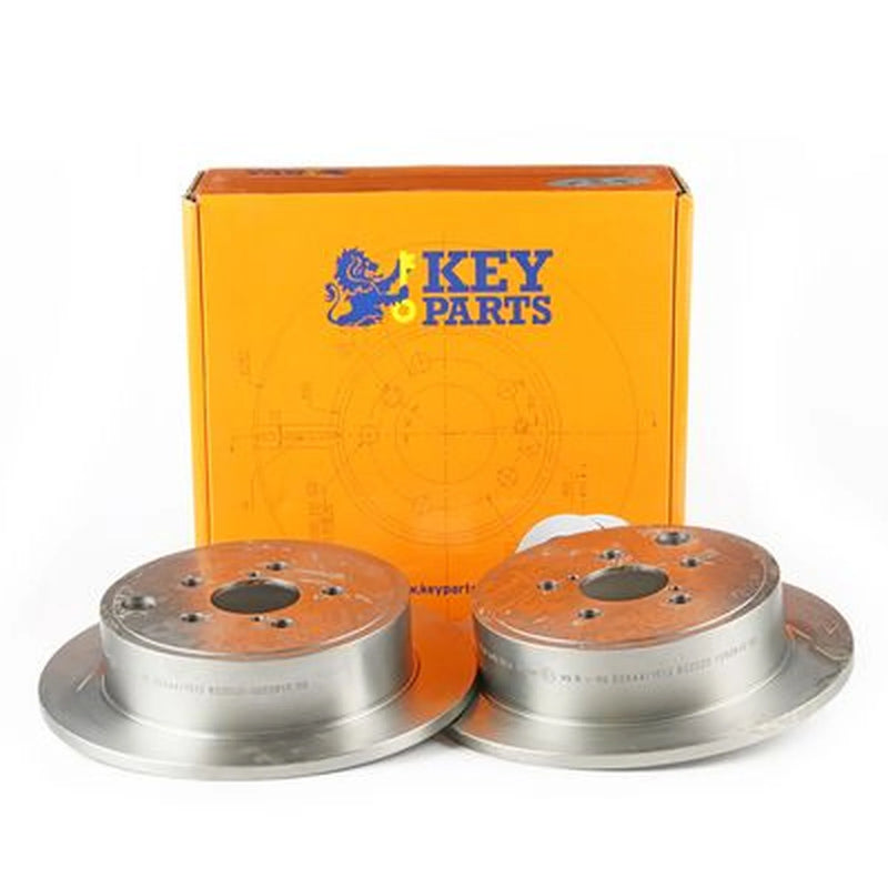 Key Parts 2 x Solid Rear Brake Discs KBD4756
