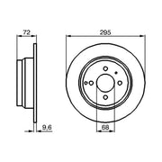 Bosch 2 x Solid Rear Brake Discs 0 986 478 640