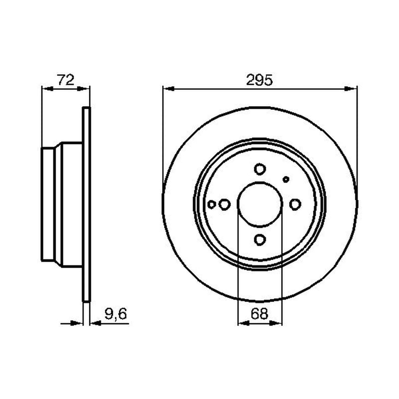 Bosch 2 x Solid Rear Brake Discs 0 986 478 640