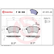 Brembo 4 x Front Brake Pad Set P68058
