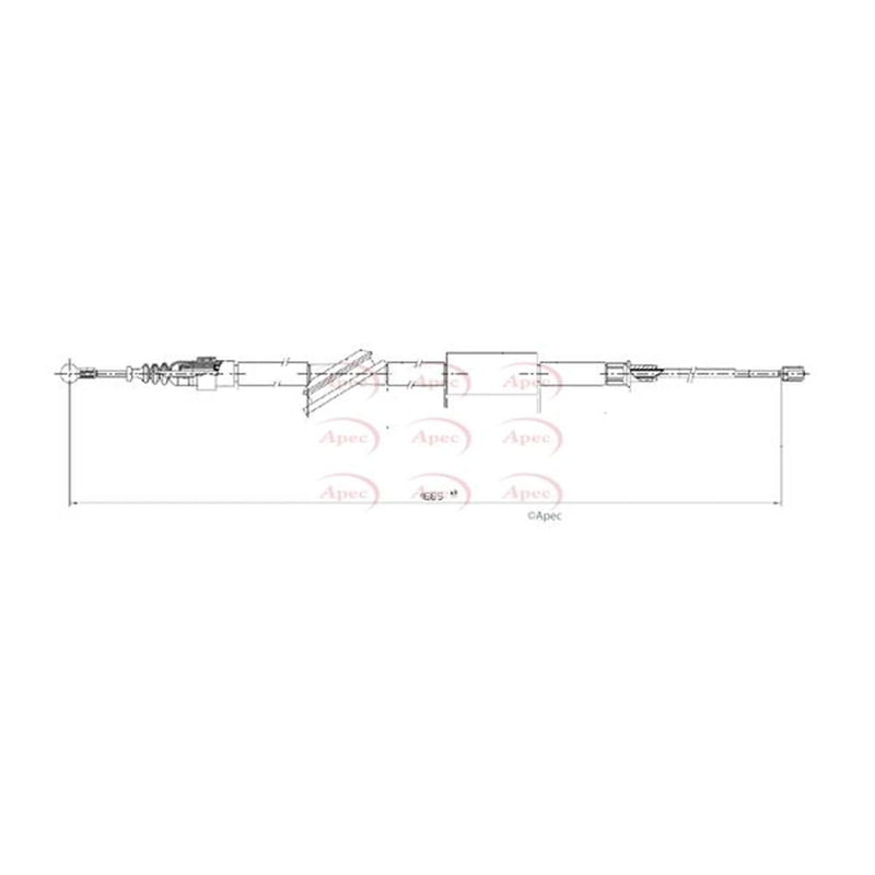 Apec Handbrake Cable Left Rear CAB1018