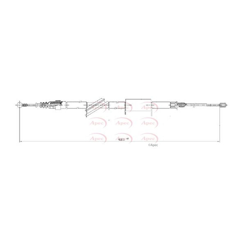 Apec Handbrake Cable Left Rear CAB1018