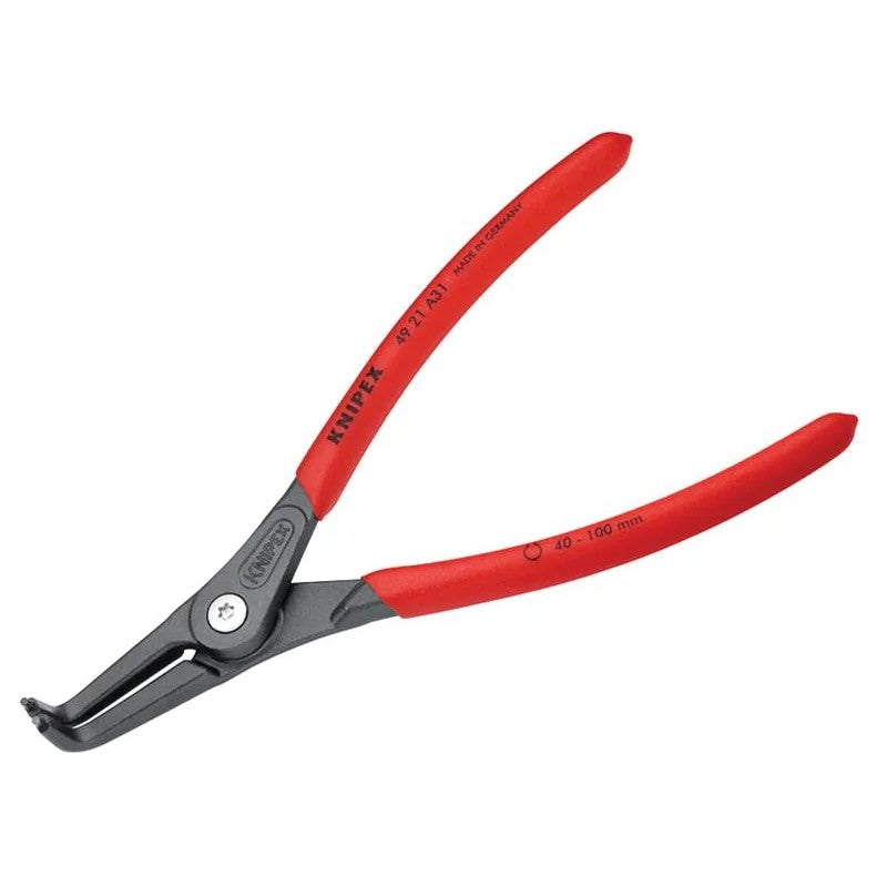 KNIPEX 49 21 A31 Precision Circlip Pliers External 90° Bent Tip 40-100mm