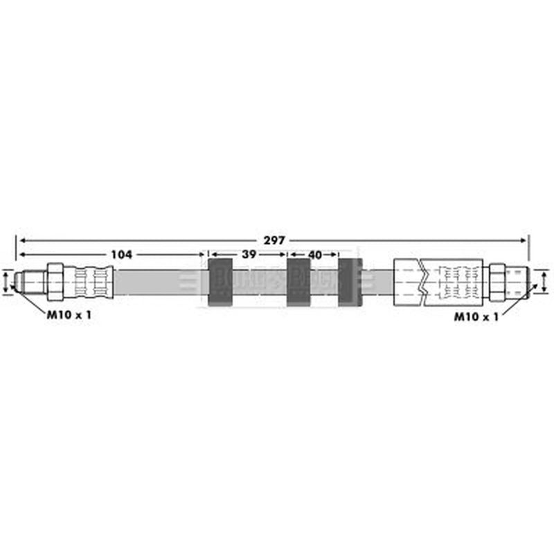 Borg & Beck Brake Hydraulic Hose Line Rear Left BBH6872