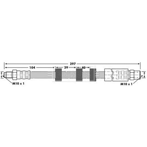 Borg & Beck Brake Hydraulic Hose Line Rear Left BBH6872