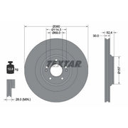 Textar 2 x Vented Front Brake Discs 92346905
