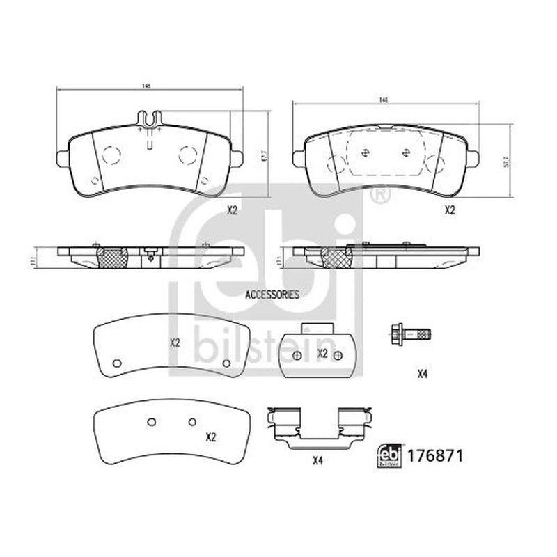 Febi Rear Brake Pad Set 176871