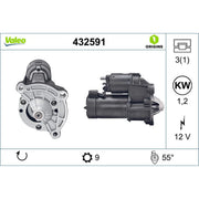 Valeo Starter Motor 12V 1.2kW 9 Teeth 432591