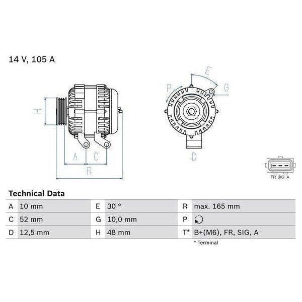 Bosch Reman Alternator 8044 0986080440 Bosch  - Town Parts