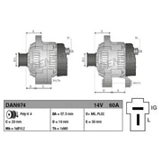 Denso Car Alternator 12V DAN974