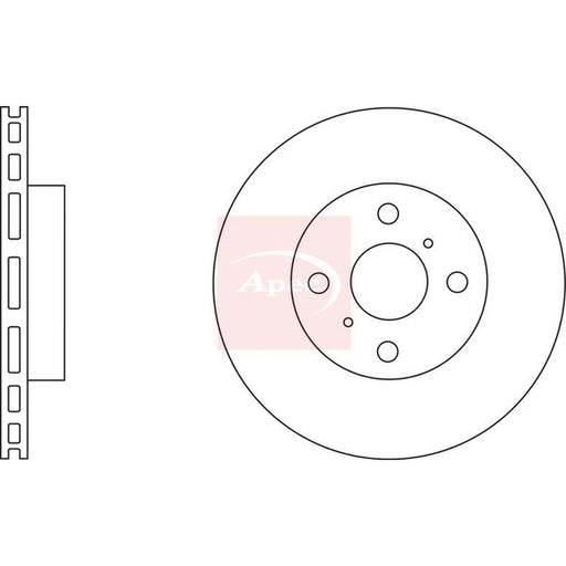 Apec 2 x Vented Front Brake Discs DSK2646