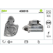 Valeo Starter Motor 12V 2.3kW 9 Teeth 438515