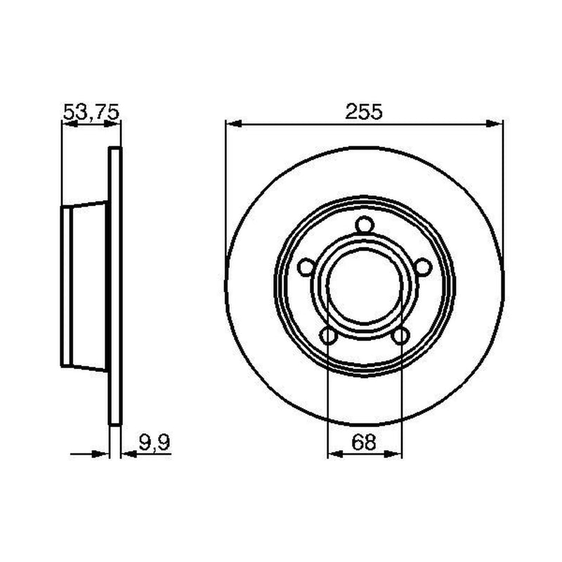 Bosch 2 x Solid Rear Brake Discs 0 986 478 704