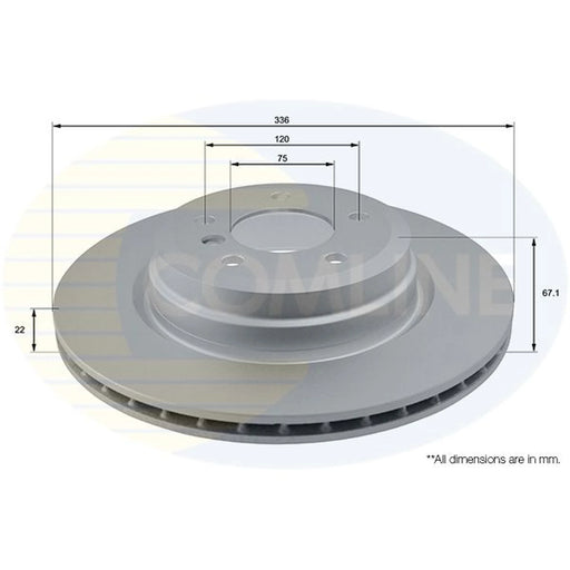 Comline 2 x Internally Vented Rear Brake Discs ADC1729V