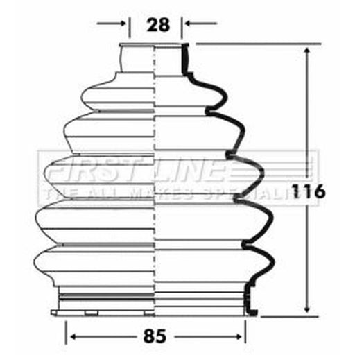 First Line Drive Shaft Bellow Kit Front Left Thermoplast FCB6083