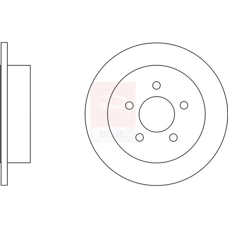 Apec 2 x Solid Rear Brake Discs SDK6571