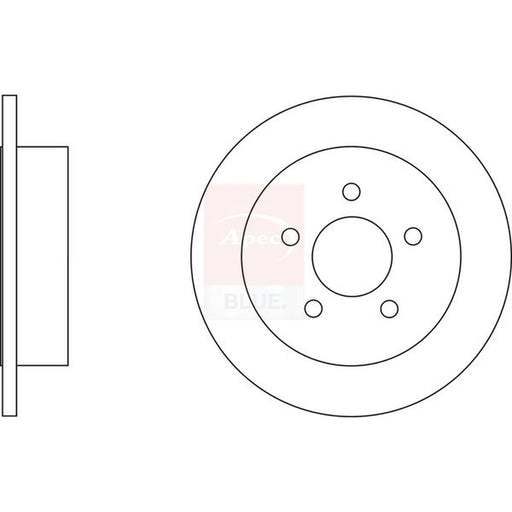 Apec 2 x Solid Rear Brake Discs SDK6571