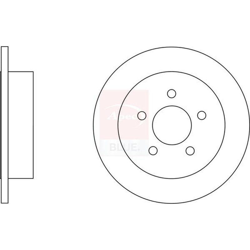 Apec 2 x Solid Rear Brake Discs SDK6571