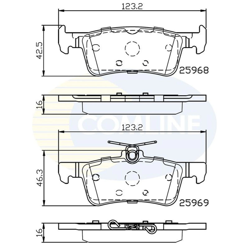 Comline 4 x Rear Brake Pad Set CBP02233