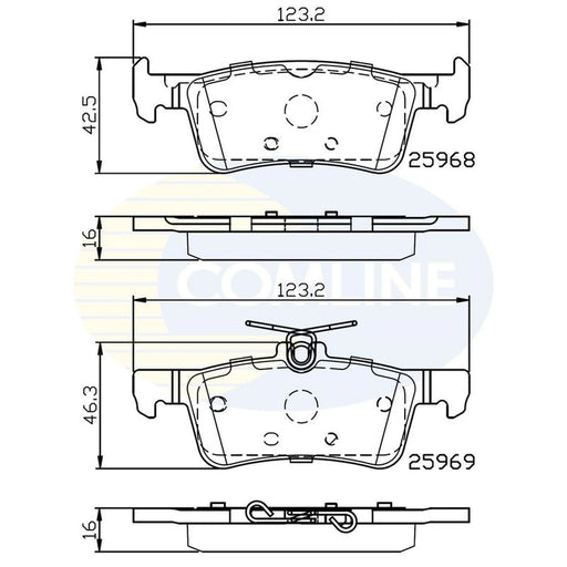 Comline 4 x Rear Brake Pad Set CBP02233