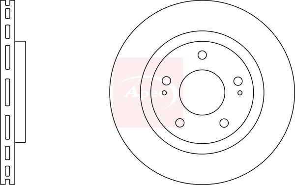 Apec 2 x Brake Disc Set Vented