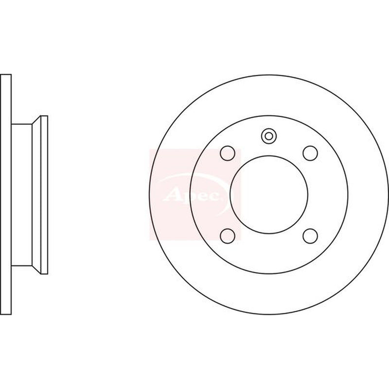 Apec 2 x Solid Front Brake Discs DSK133