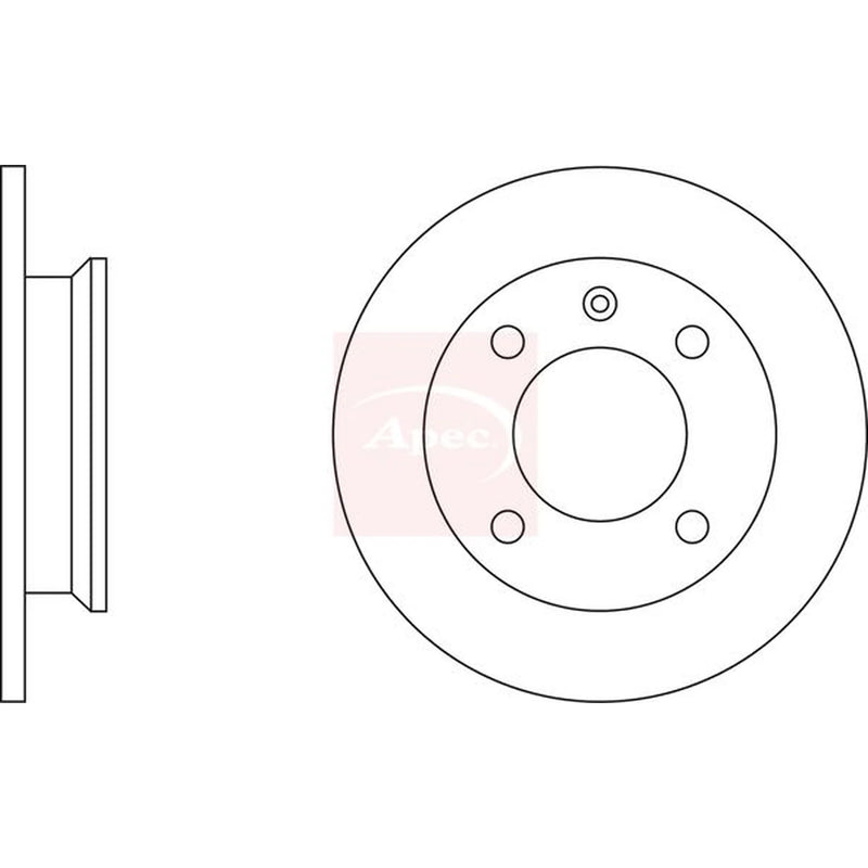 Apec 2 x Solid Front Brake Discs DSK133
