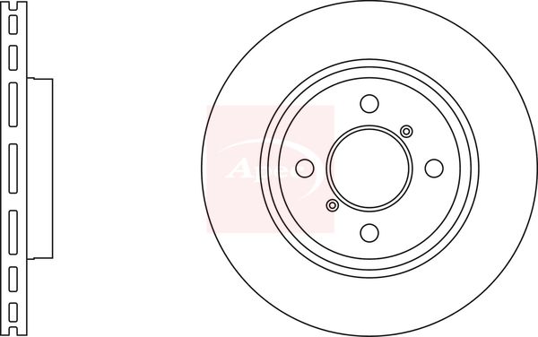 Apec 2 x Brake Disc Set Vented