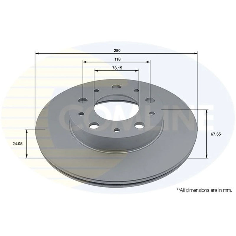 Comline 2 x Front Brake Discs ADC4002V