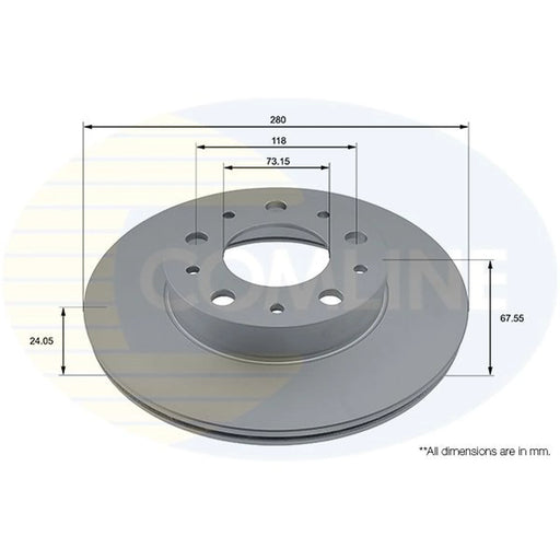 Comline 2 x Front Brake Discs ADC4002V