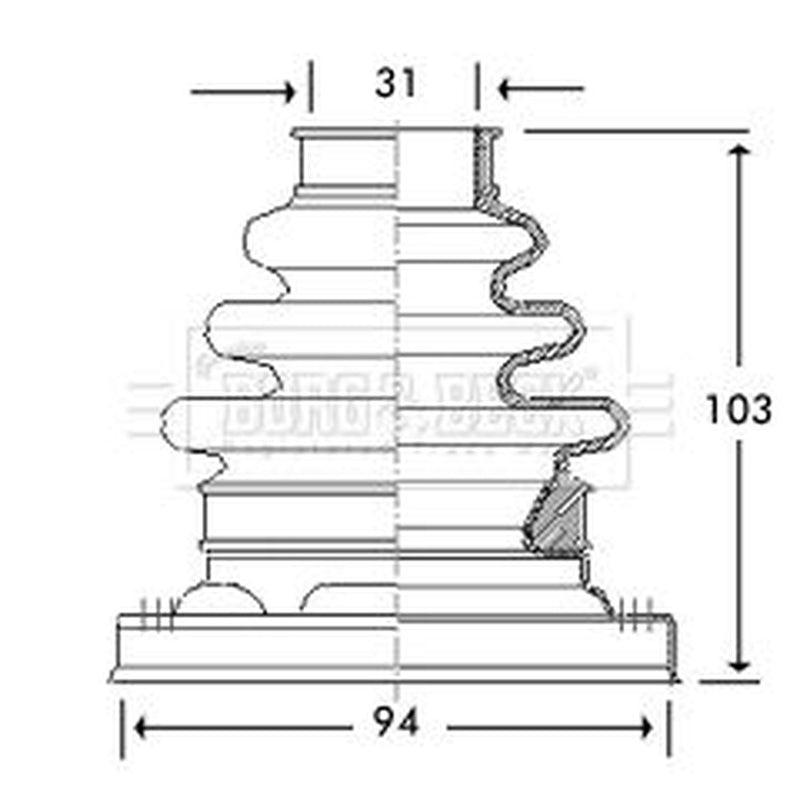 Borg & Beck Drive Shaft Bellow Kit Rear Left BCB2792