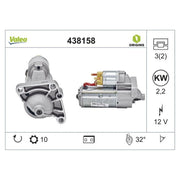 Valeo Starter Motor 12V 2.2kW 10 Teeth 438158