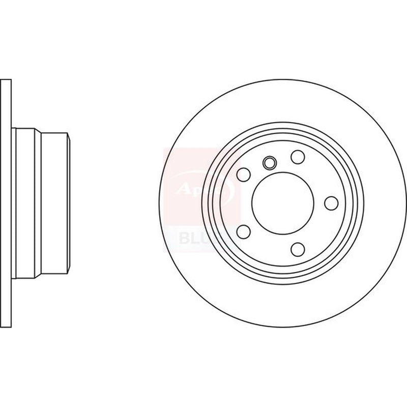 Apec 2 x Solid Rear Brake Discs SDK6264