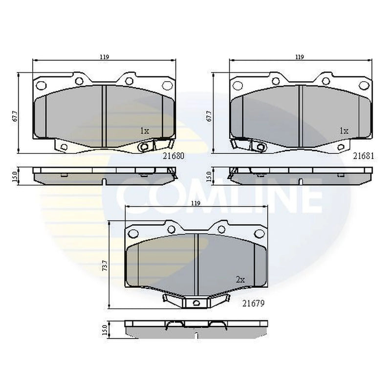 Comline 4 x Front Brake Pad Set CBP3333
