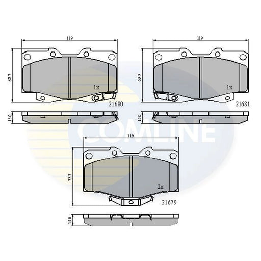 Comline 4 x Front Brake Pad Set CBP3333