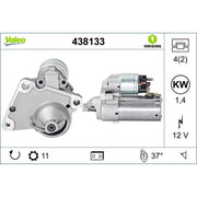 Valeo Starter Motor 12V 1.4kW 11 Teeth 438133