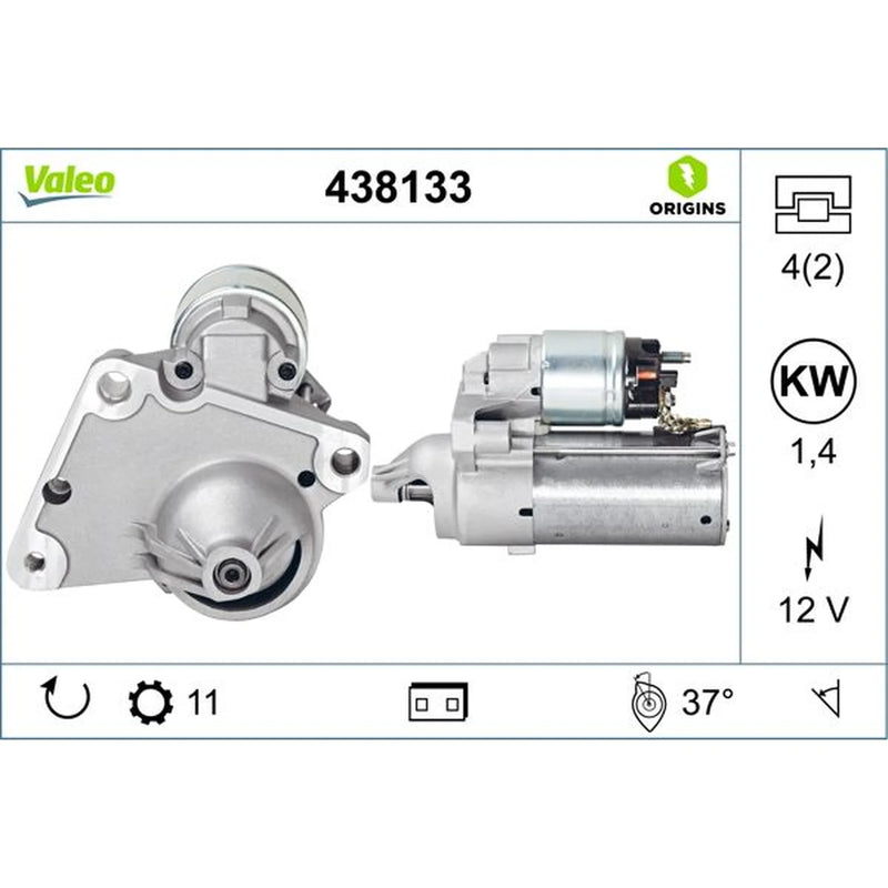 Valeo Starter Motor 12V 1.4kW 11 Teeth 438133