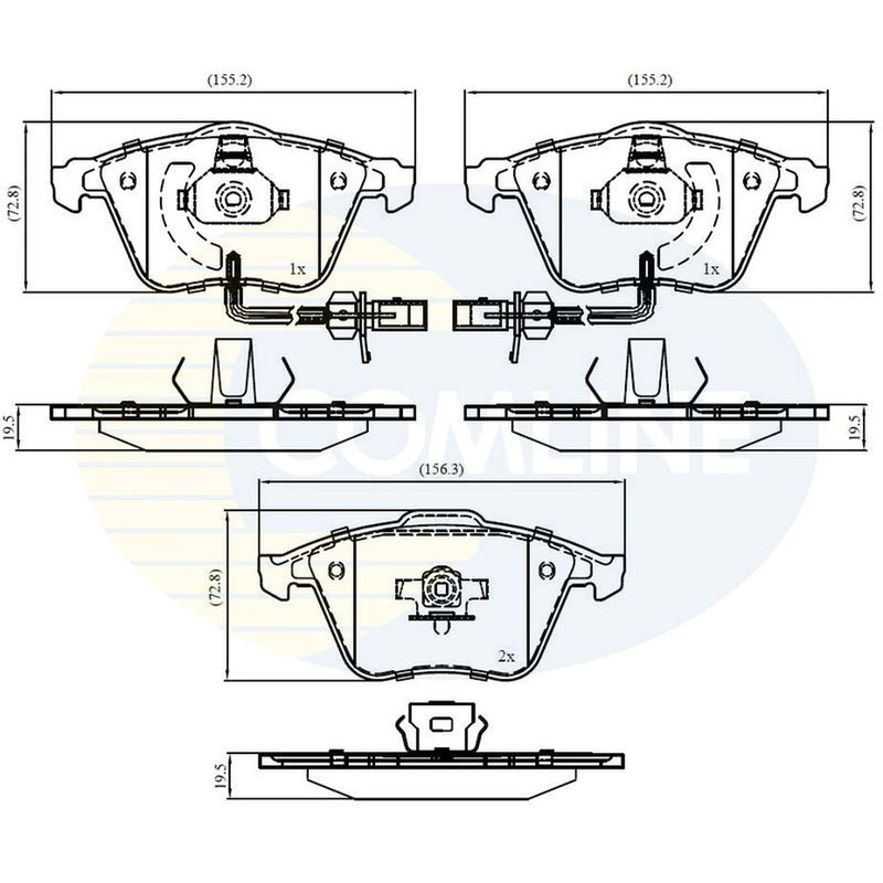 Comline 4 x Front Brake Pad Set CBP11753