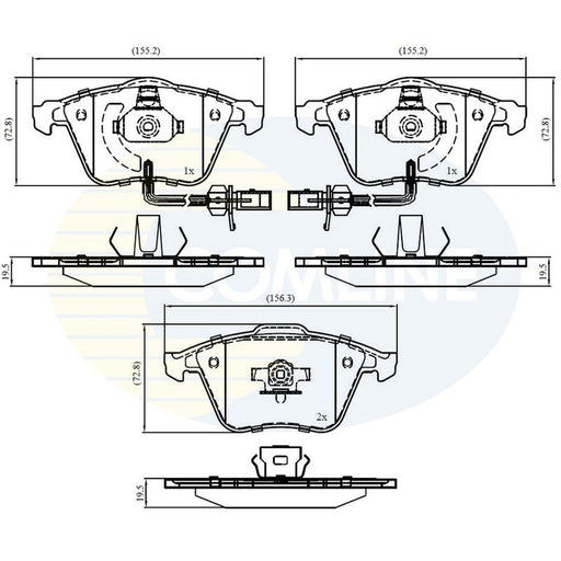 Comline 4 x Front Brake Pad Set CBP11753